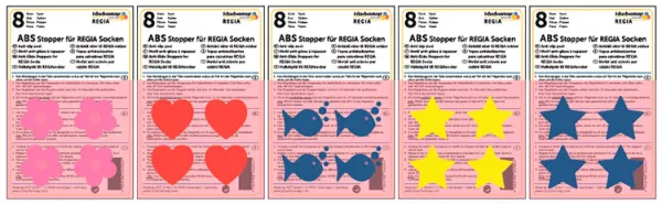 товар ABS-противоскользящие наклейки Regia для приклеивания к носкам, MEZ, (синие рыбки), 98245100-00002 Германия 